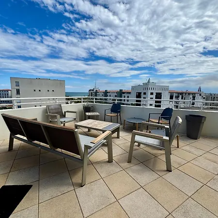Bleu Prestige - Penthouse Vue -terrasse -plage 100m -cap D'agde - Histoire De Cles * אגדה